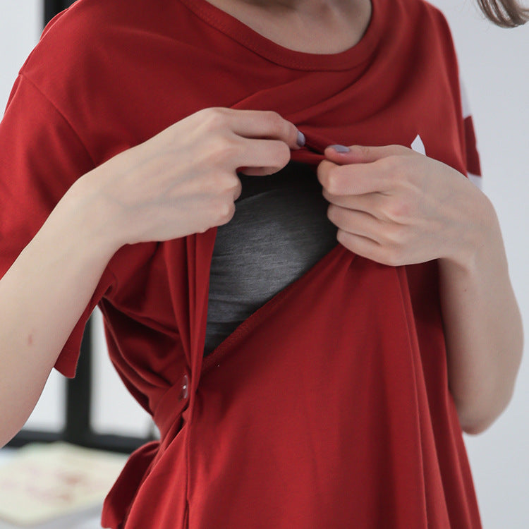 Plus Size Maternity Dress Outing Cotton Parent-child Wear