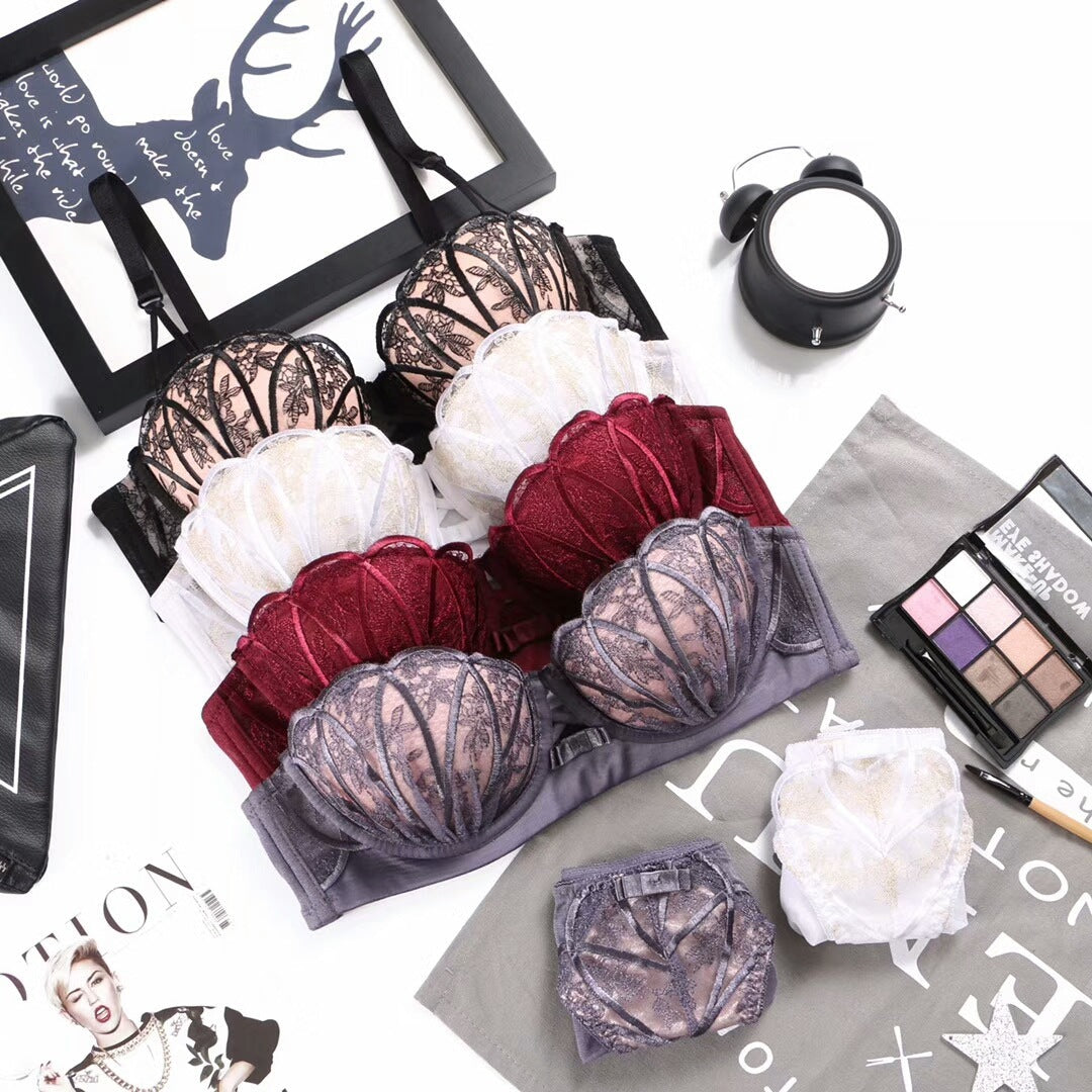 Embroidered shell bra