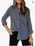 European And American Trendy Shirt Striped Pattern Printed 3D Shirt